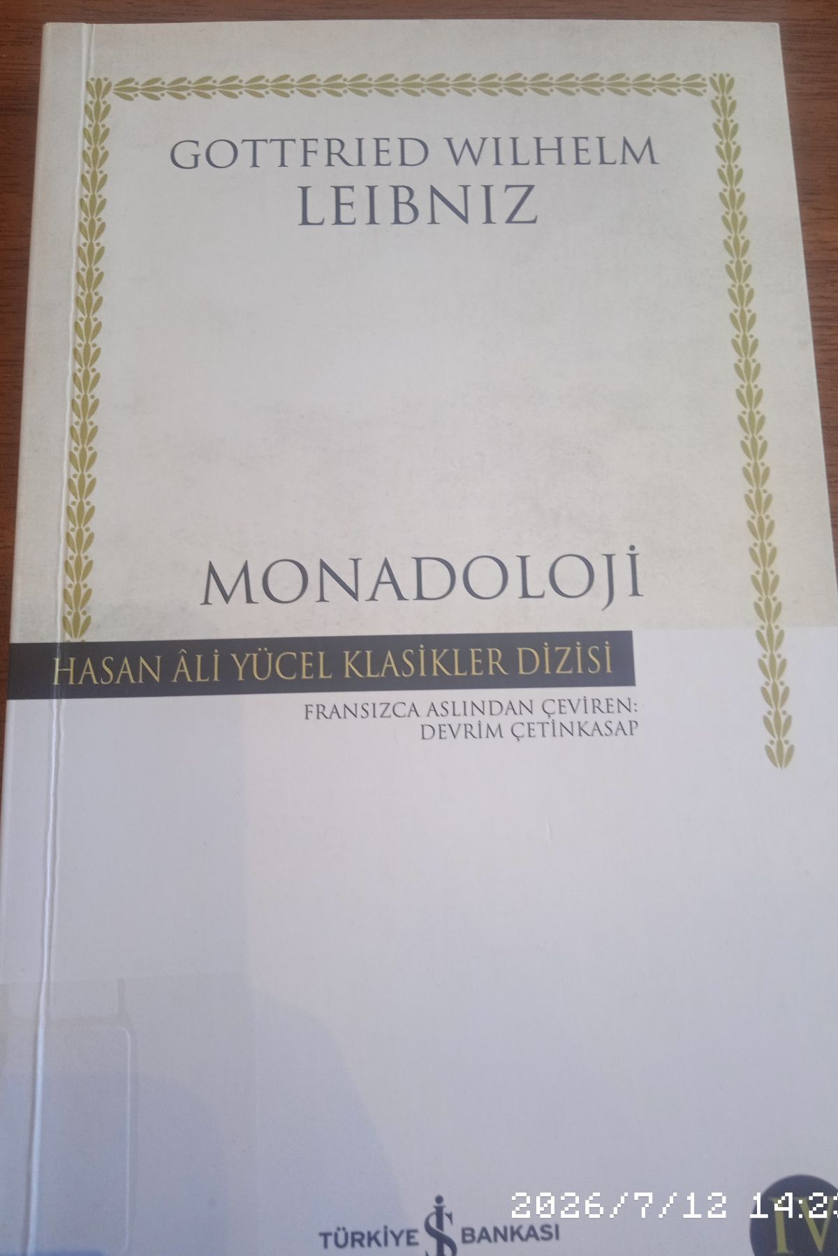 Monadoloji by G. W. Leibniz — book cover